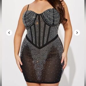 Fashion Nova Rhinestone Mini Dress